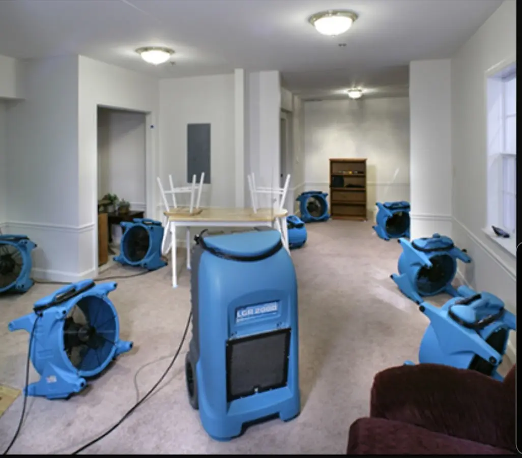 Air movers and dehumidifier setup for Water Damage Restoration in DeBary